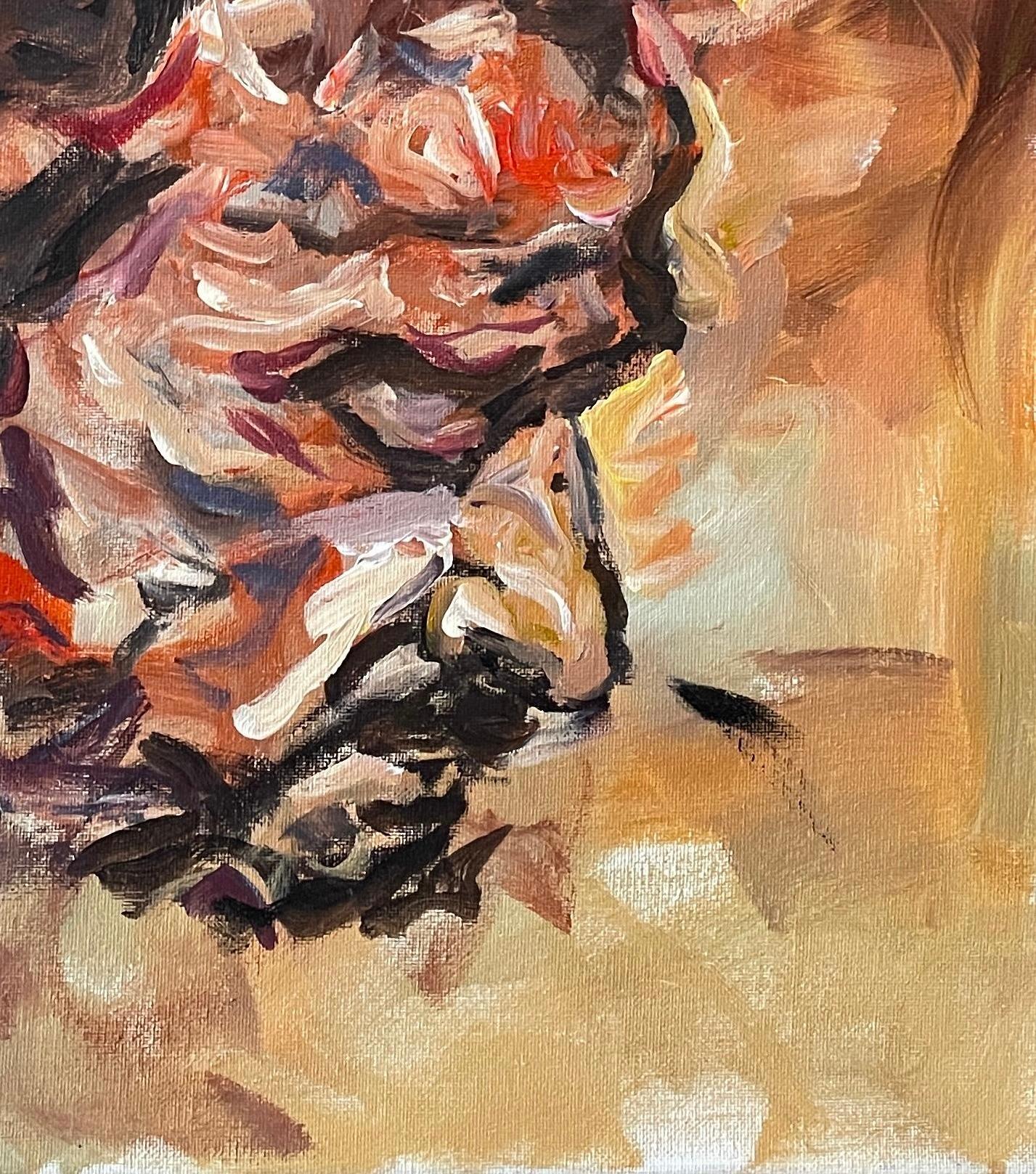 „Obsession“ Abstrakt-expressionistisches Selbstporträt in Mischtechnik von Masri im Angebot 3