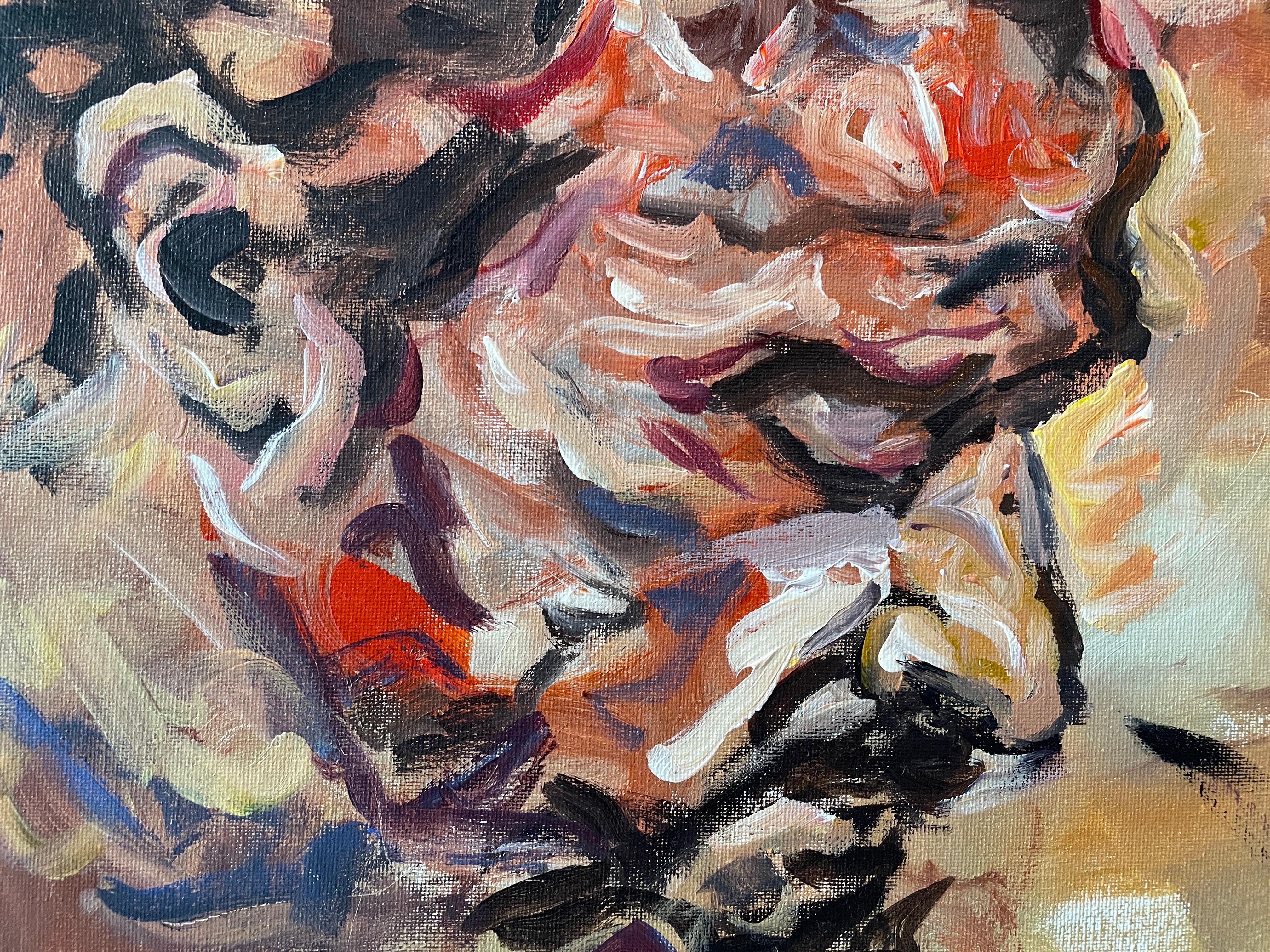 „Obsession“ Abstrakt-expressionistisches Selbstporträt in Mischtechnik von Masri (Abstrakter Expressionismus), Painting, von Masri Hayssam