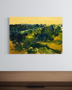 "Paesaggio Con Alberi" - Original Textured Oil Impressionist Italian Landscape