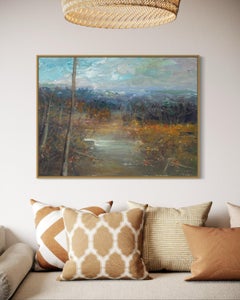 "Peaceful Silent Landscape" - Original Luminous Post-Impressionist Landscape