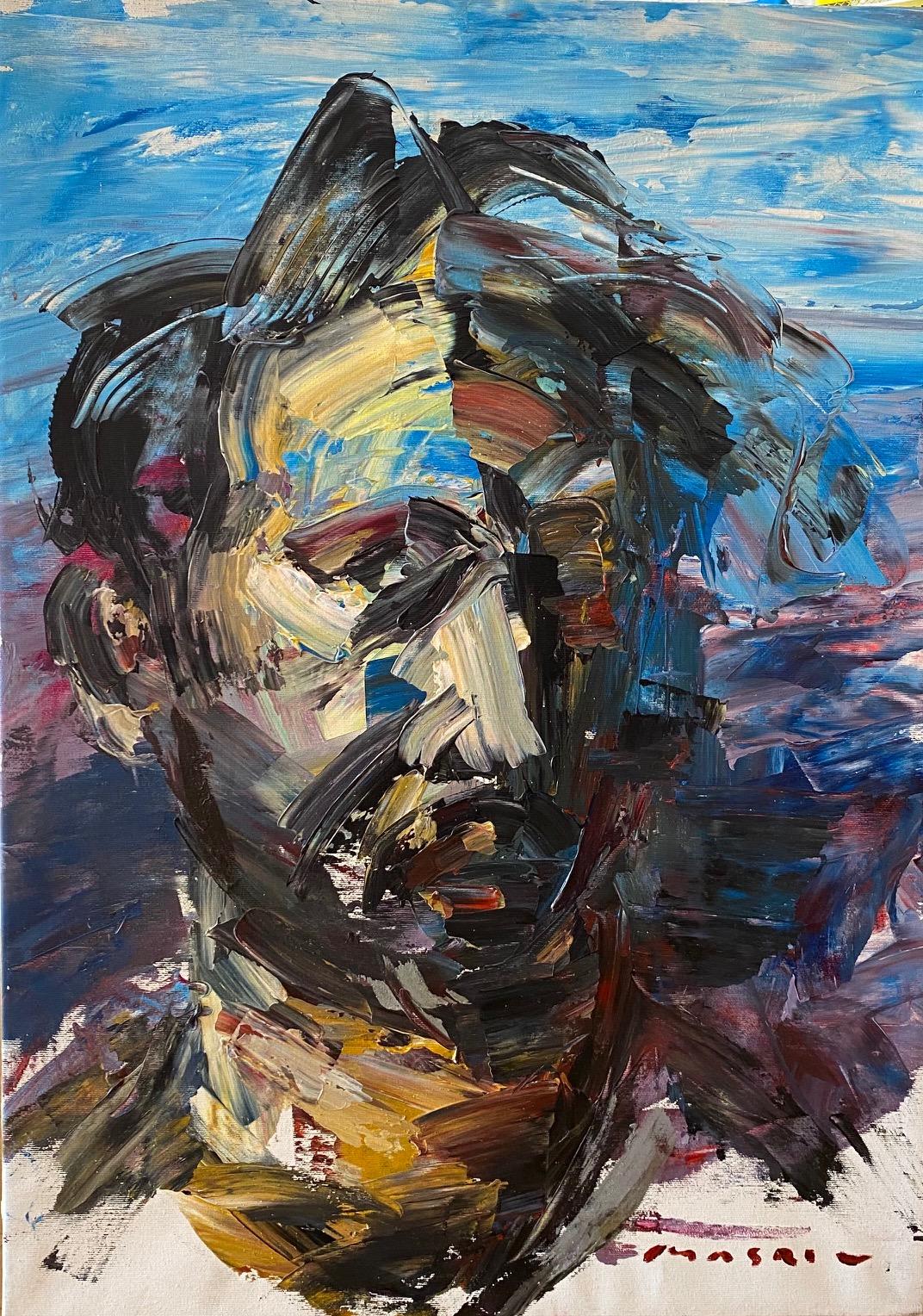 "Self Portrait 14" Oil on Canvas 20"x28" by Masri