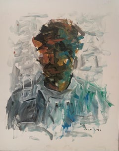 "Faceless" Ritratto astratto originale contemporaneo di Masri