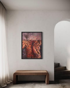 "Shattered Atlas: The Modern Burden" - Symbolic Cubism Figurative Artwork