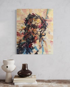 „Shattered Mind“ Mixed Media Abstrakter Expressionismus Kubismus männliches Porträt