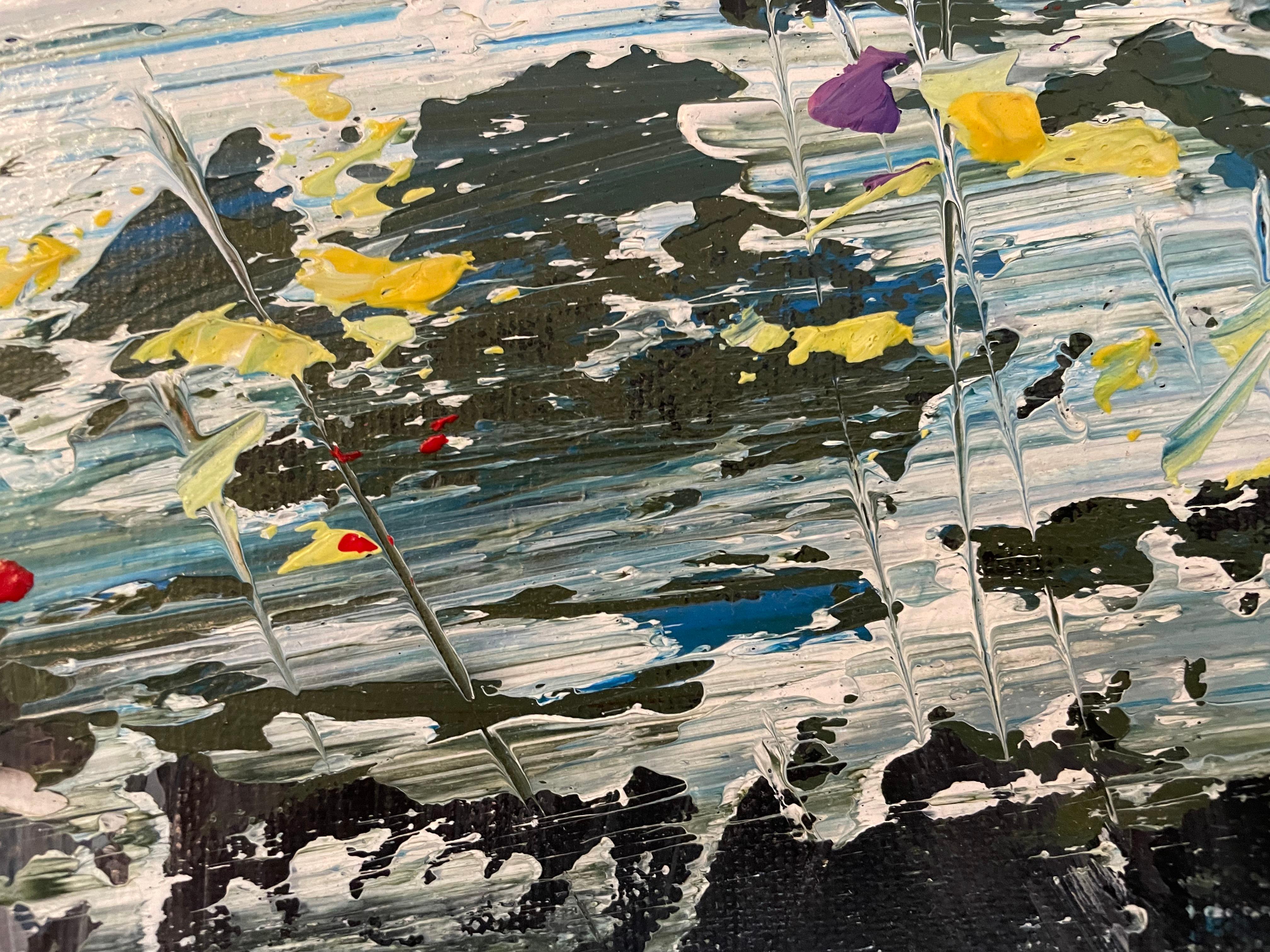 Este paisaje abstracto al óleo sobre lienzo de 16