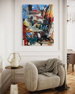 "Stimulate" Bunte Mischtechnik Contemporary Abstract Expressionist von Masri