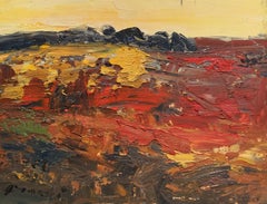 Sunset - Colorful Contemporary Landscape  Oil On Canvas by Masri