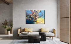 "Symphony" - Stunning Dynamic Abstract Expressionist Painting in Cool Palette