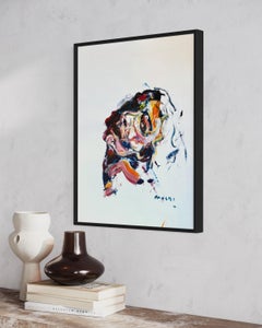 "La Musa" de Masri - Retrato femenino vibrante y colorido pintado con las manos desnudas