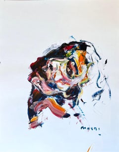 "La Musa" di Masri - Ritratto femminile colorato e vibrante dipinto a mani nude