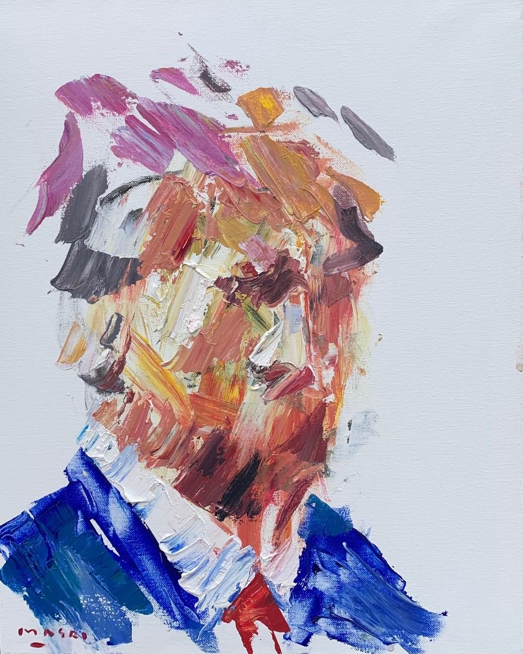 Masri Hayssam Figurative Painting - "The President" Oil on Canvas 16"x20" by Masri