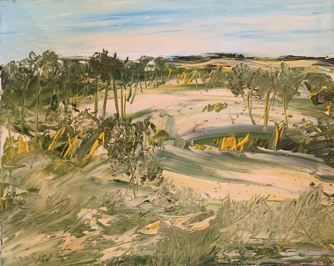 'Tuscany Rolling Hills And Trees' oil on canvas by Masri - Landscape Art