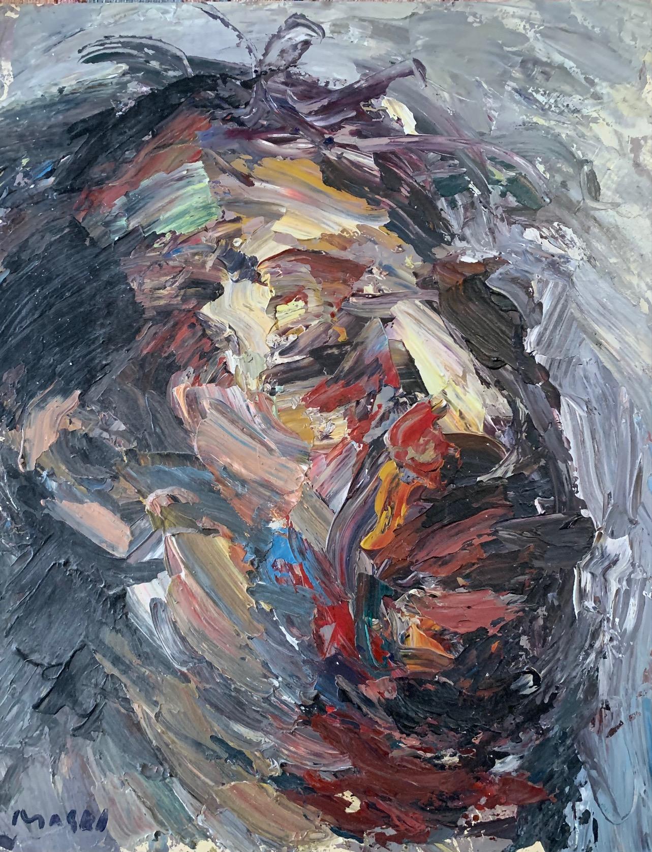 Masri Hayssam Portrait Painting – Untitled" Zeitgenössisches abstraktes expressionistisches Porträt von Masri