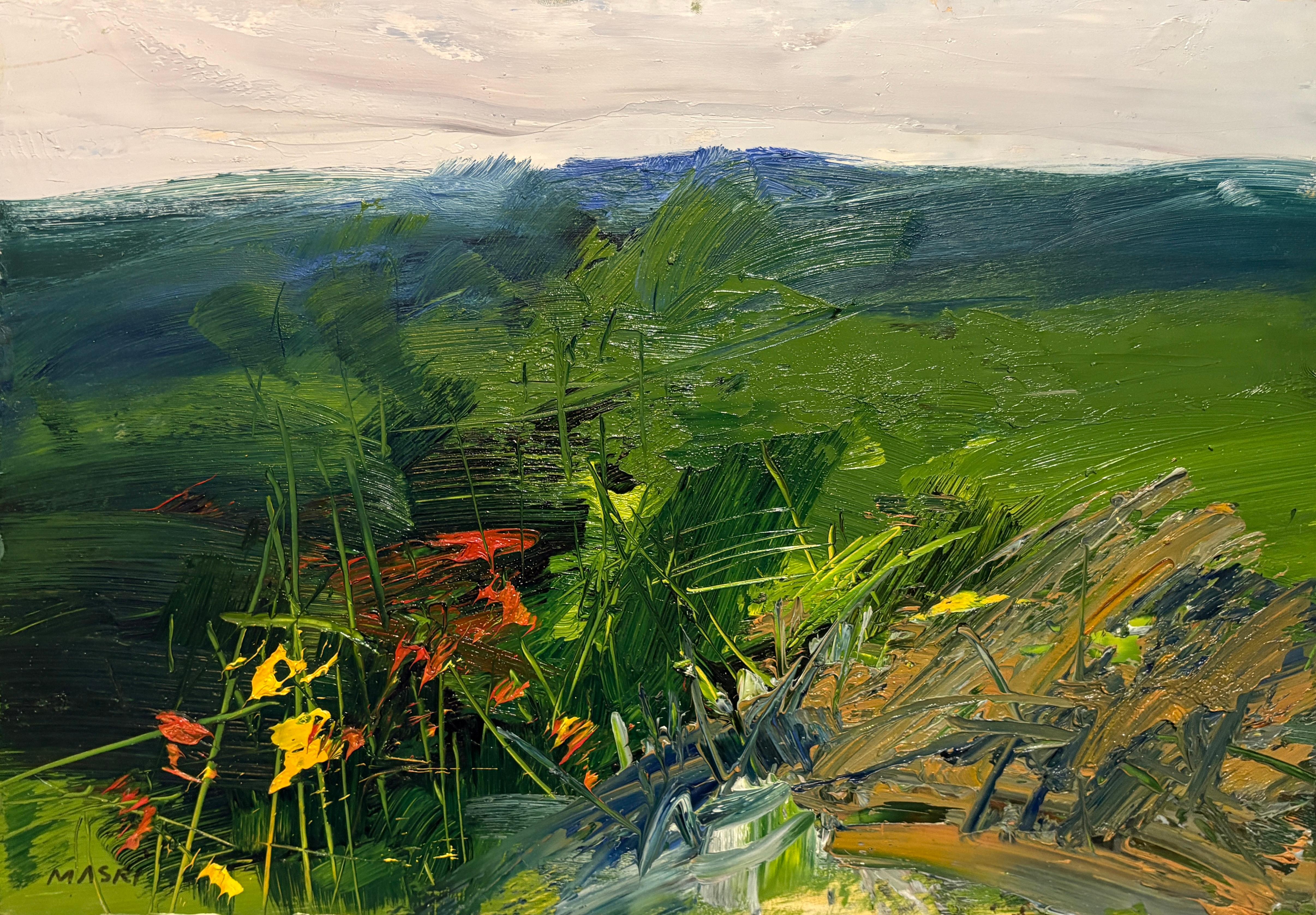 Huile sur panneau « Nature de Toscane » de Masri