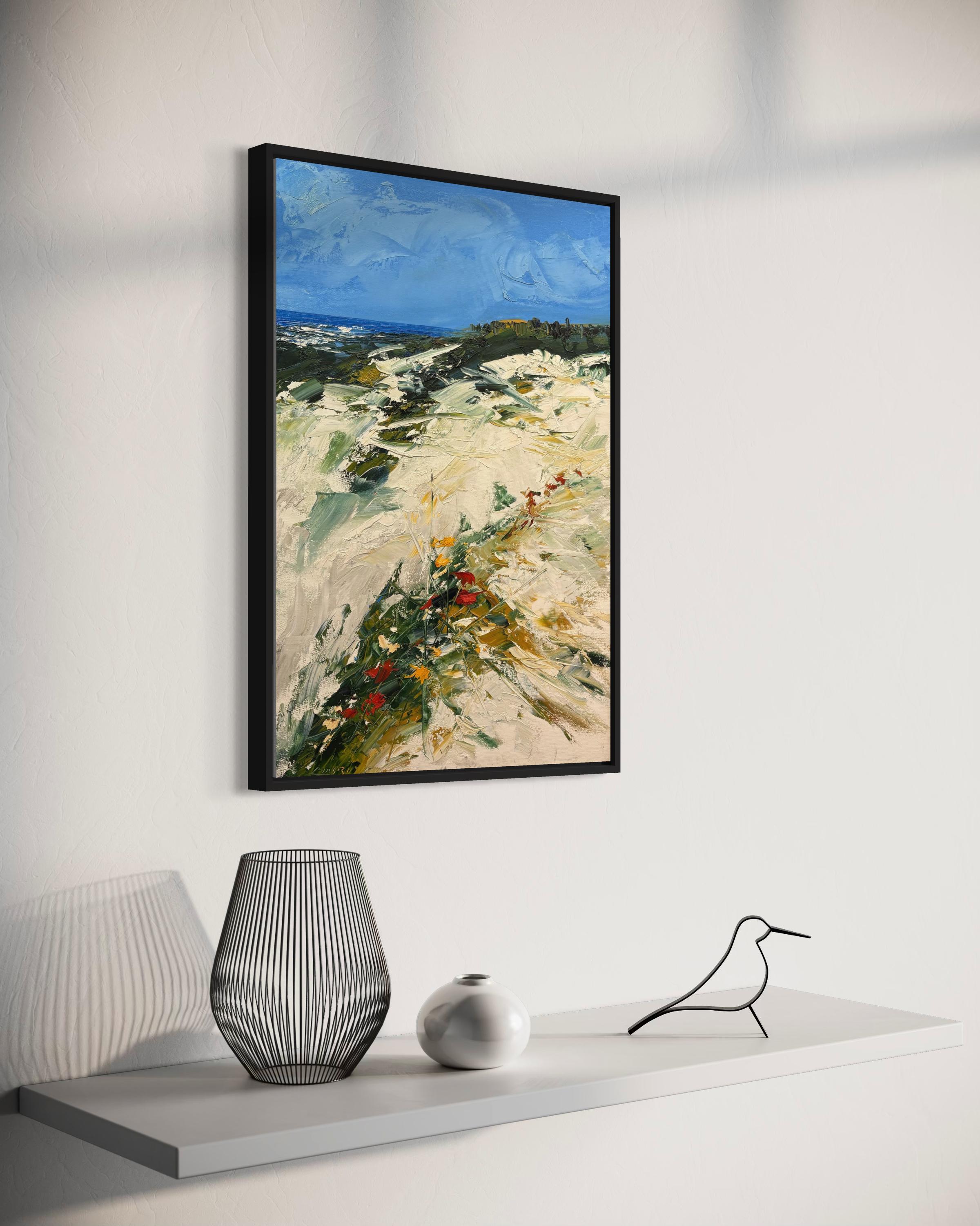 „White Sand By The Ocean“ Zeitgenössische, abstrakte Landschaft von Masri im Angebot 8