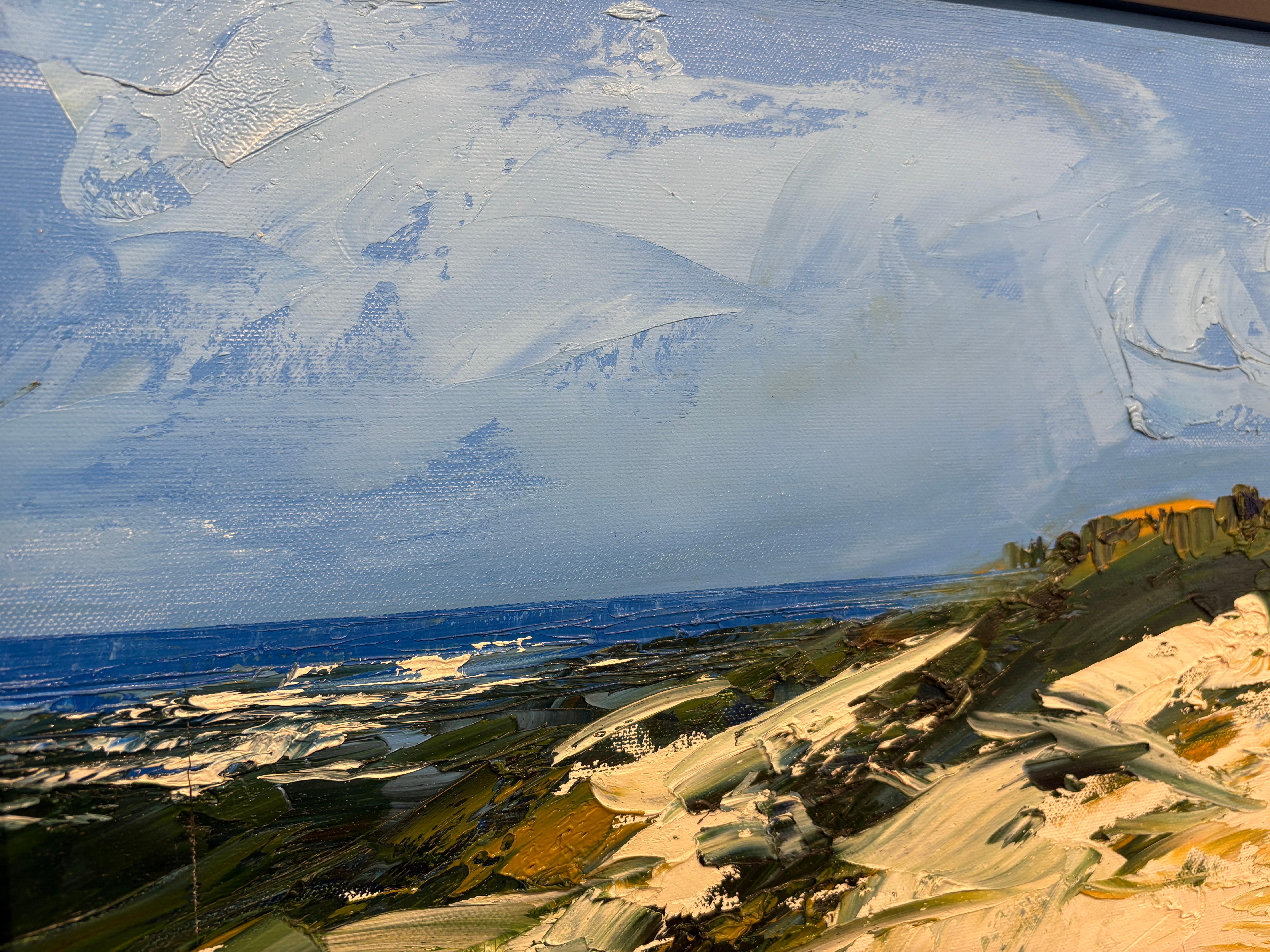 „White Sand By The Ocean“ Zeitgenössische, abstrakte Landschaft von Masri im Angebot 1