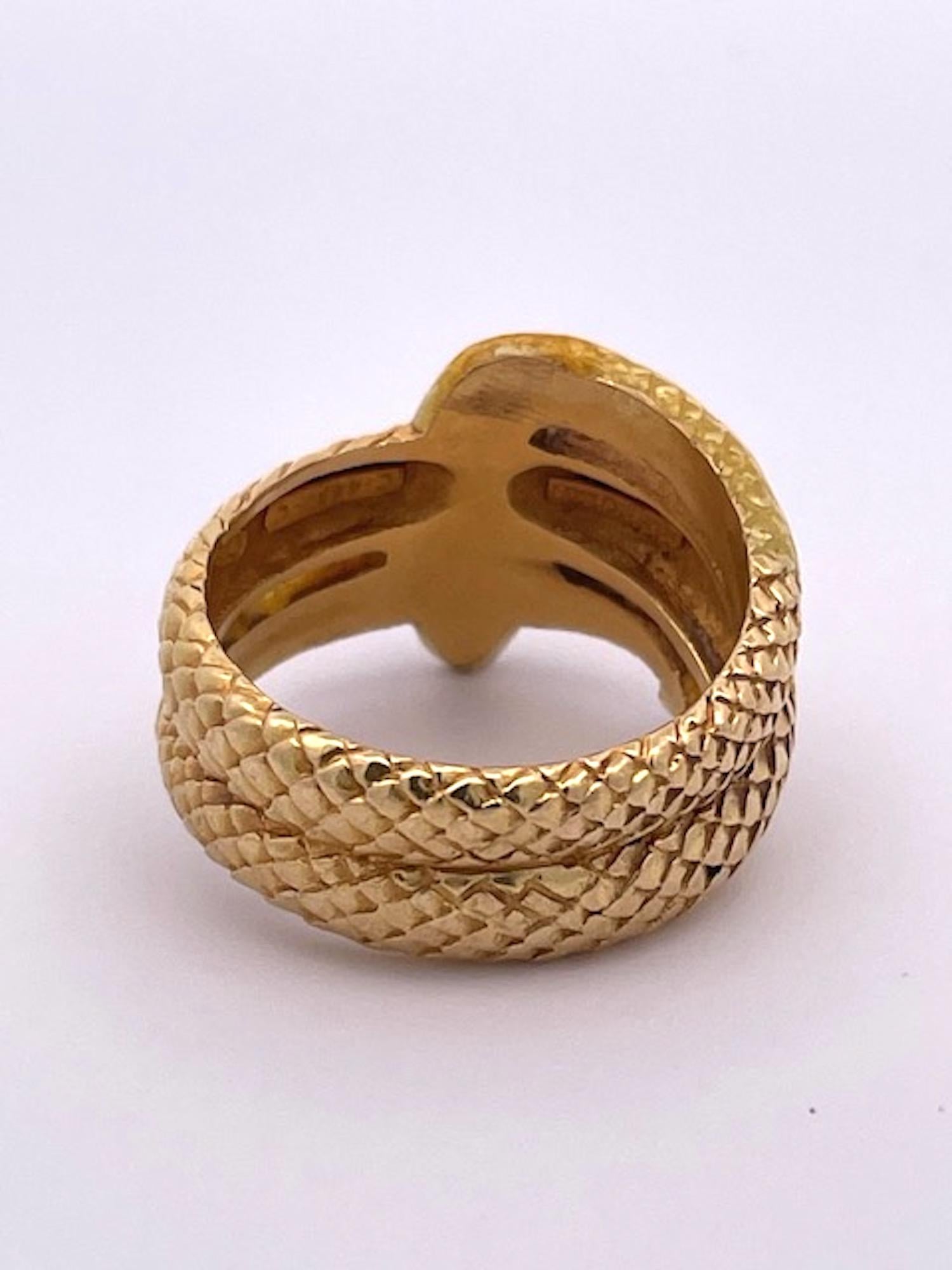 Masriera 18K Enamel Snake Ring In Good Condition For Sale In North Hollywood, CA