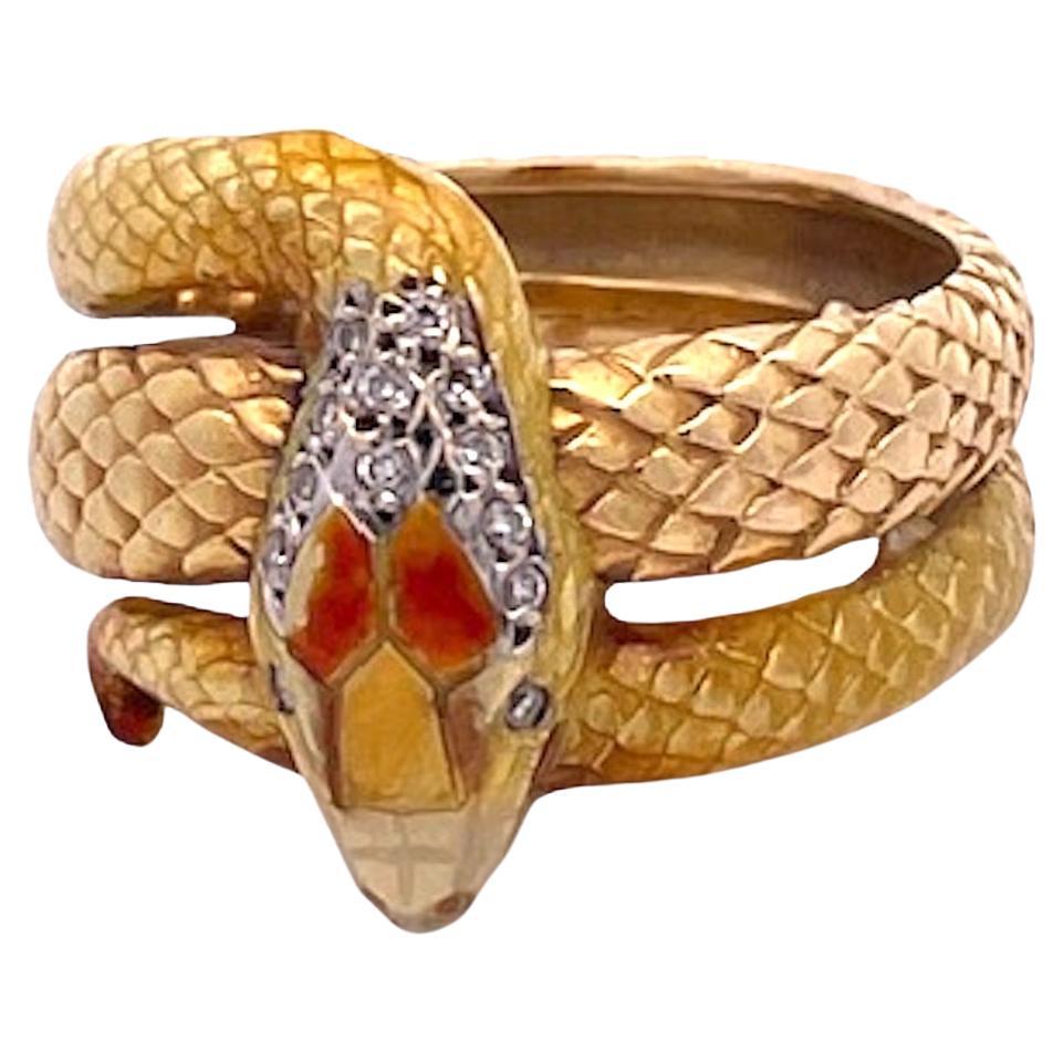 Masriera 18K Emaille Schlange Ring