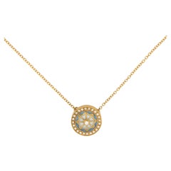 Masriera 18K Yellow Gold Diamond Magic Flower Plique a Jour Enamel Necklace