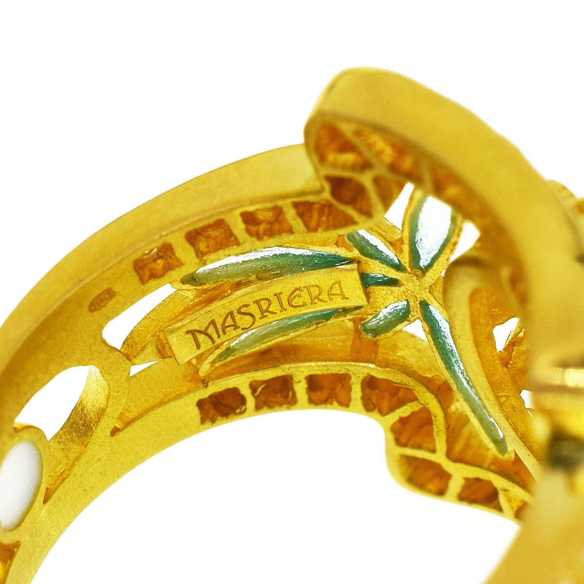 Donna Diamante Masriera 2,29ct S to T Range-VS2 Anello in oro giallo 18K Cloisonne US 6 3/4 in vendita