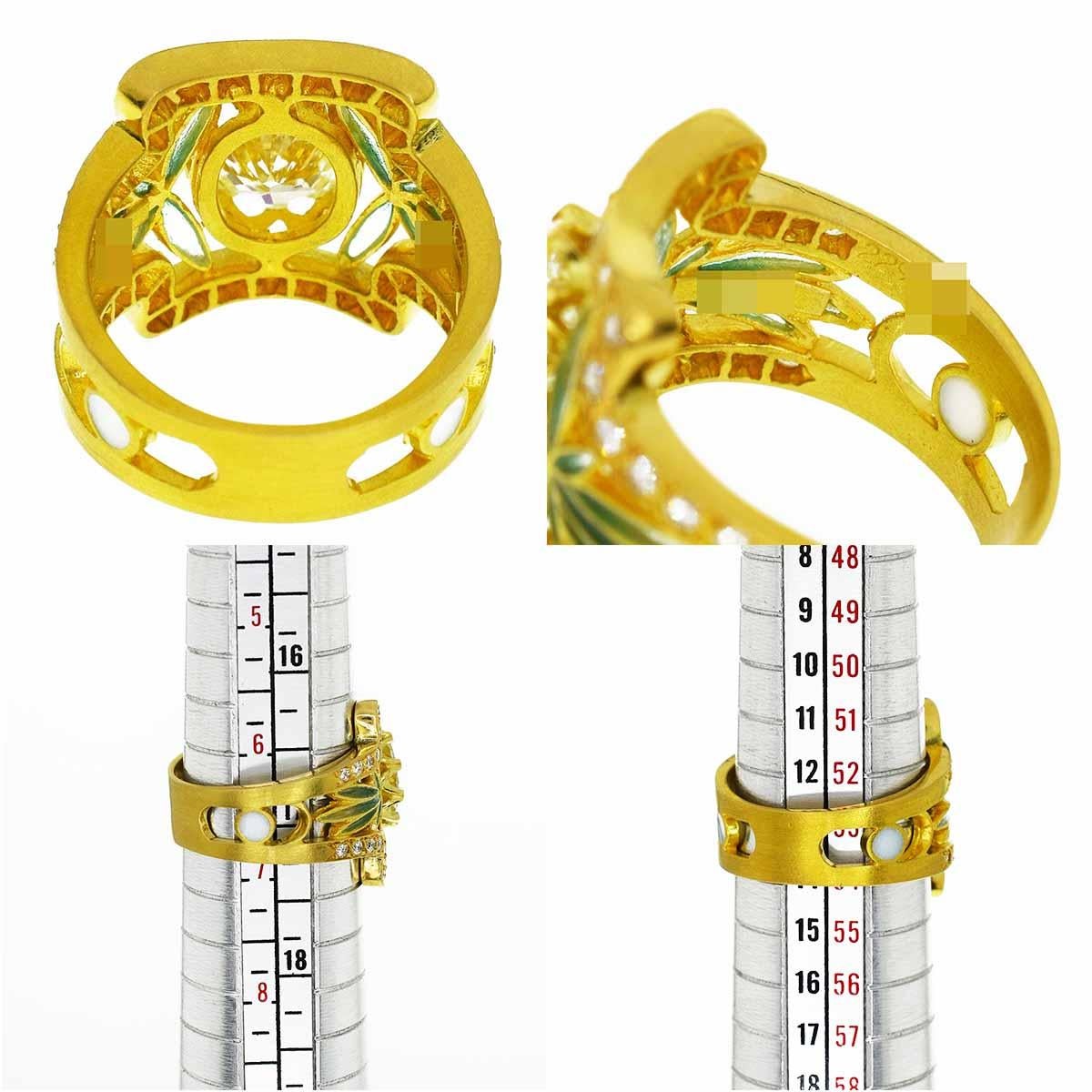 Diamante Masriera 2,29ct S to T Range-VS2 Anello in oro giallo 18K Cloisonne US 6 3/4 in vendita 4