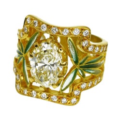 Masriera Cloisonné Ring 2.29ct S–T VS2 Diamond in 18K Yellow Gold – US 6 3/4