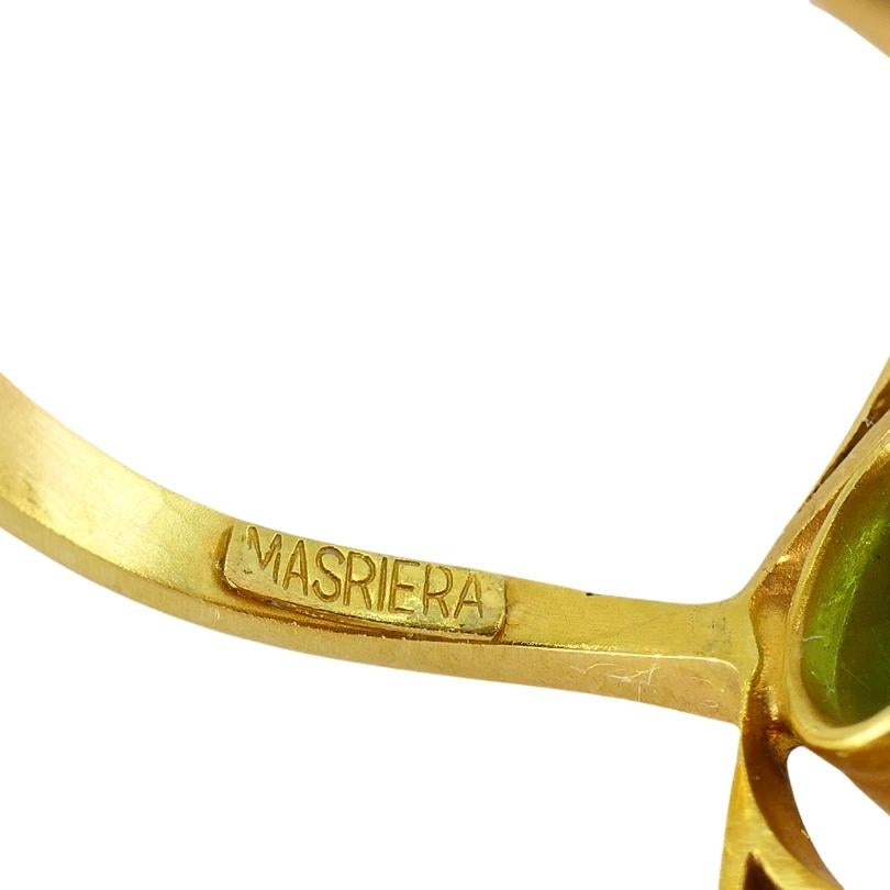 Masriera Art Nouveau Revival Ring Gold Enamel Gemstones 1