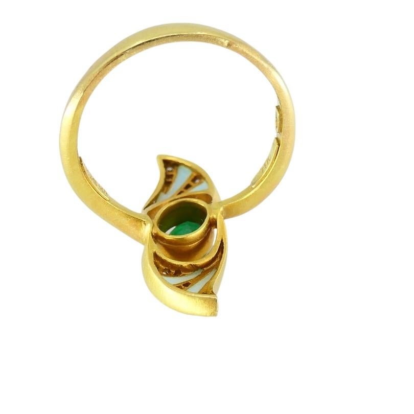 Masriera Art Nouveau Revival Ring Gold Enamel Gemstones 2