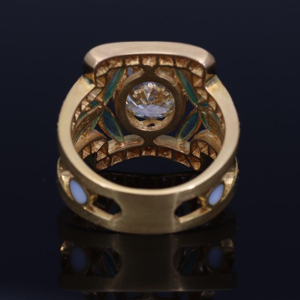 Bague Masriera de 2,29 carats S à T Range-VS2 Cloisonne en or jaune 18 carats US 6 3/4 en vente 8