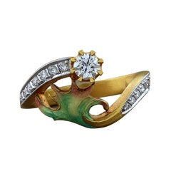 Anello in oro con smalto e diamanti Masriera