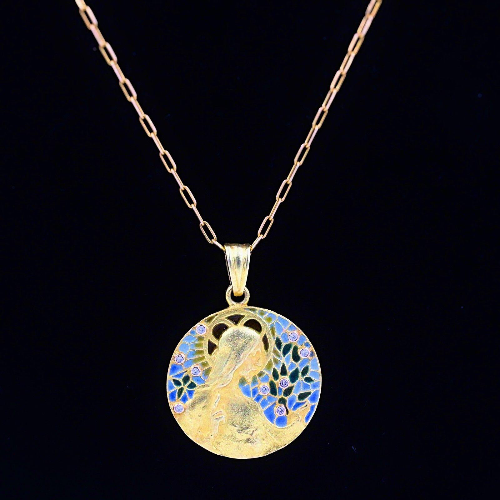 MASIERA JESUS MADLLION PENDANT NECKLACE
Serial Number:  C - 3450 - C
Metal:  18k Yellow Gold
Length:  Chain measures 19.5 inches with a Lobster Clasp / Pendant measures 1.5 inches
Pendant Width:  35 MM top to bottom / 26 MM left to right / 1 inch