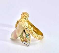 Masriera Meerjungfrau Emaille Ring 18K