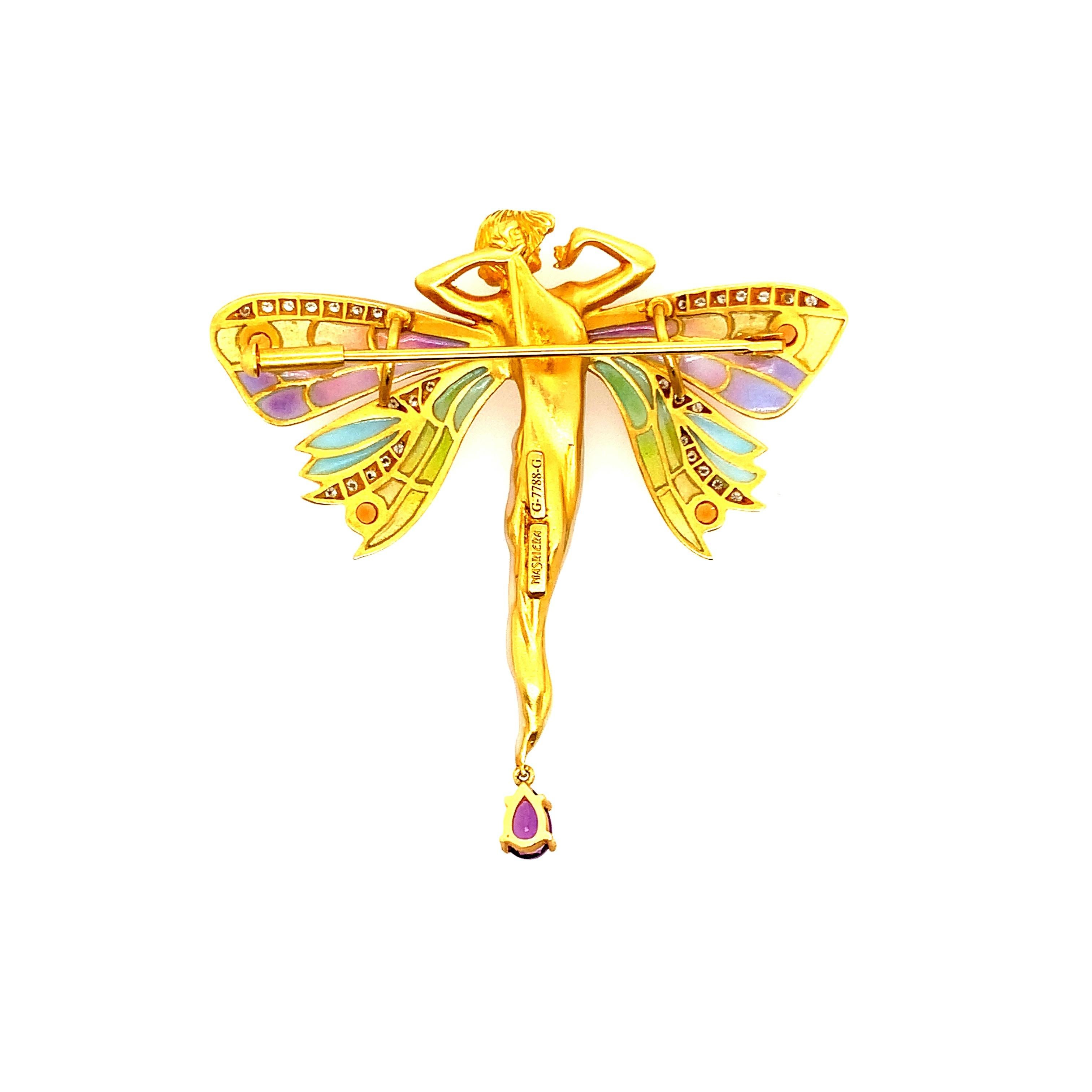 art nouveau butterfly brooch