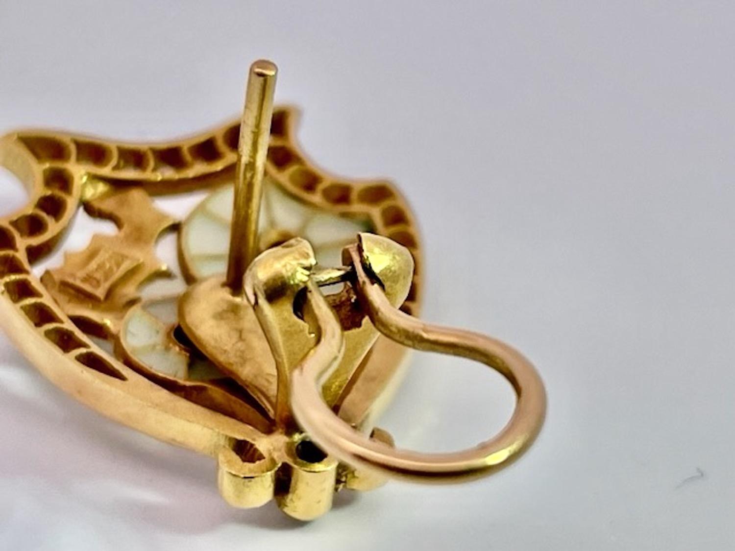 Masriera Plique a Jour Earrings 18K 4