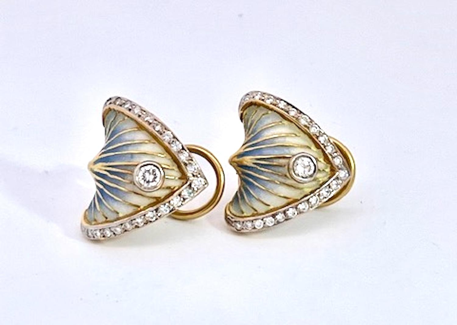 Orecchini Masriera Plique a Jour 18K in vendita 6