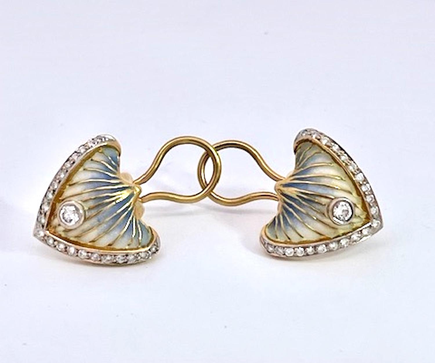 Masriera Plique a Jour Earrings 18K In Good Condition For Sale In North Hollywood, CA