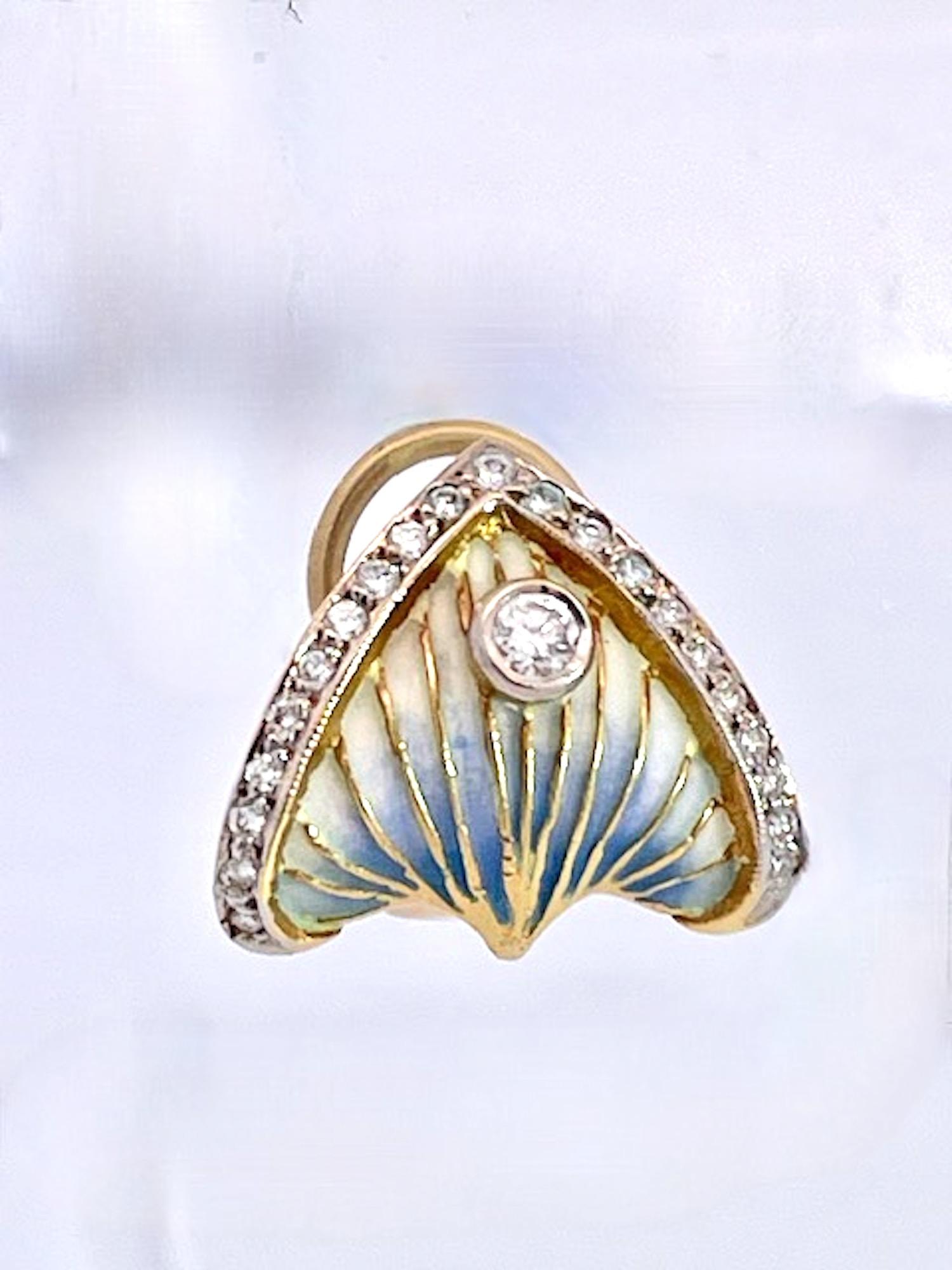 Masriera Plique a Jour Earrings 18K For Sale 2