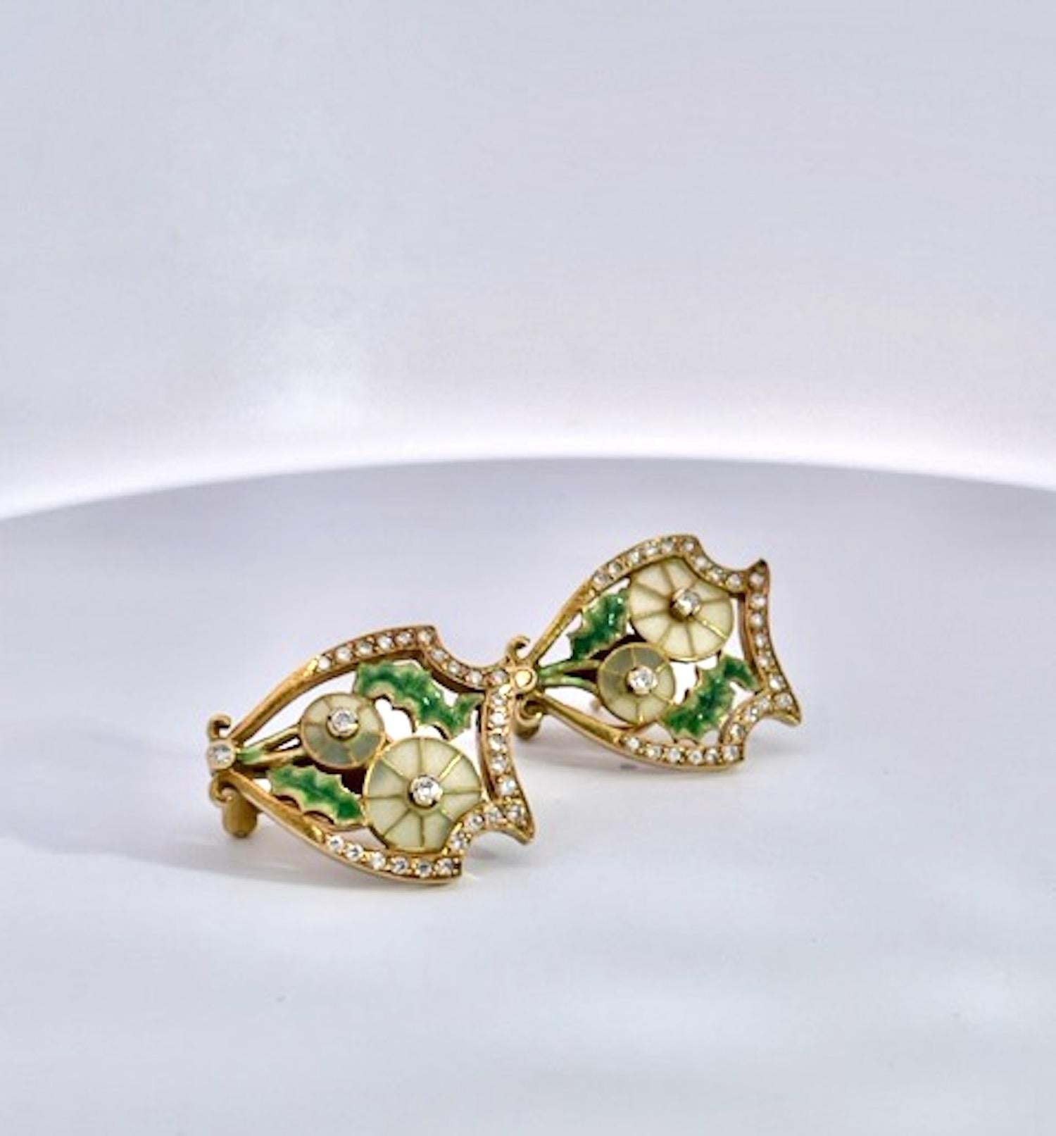 Masriera Plique a Jour Earrings 18K 3
