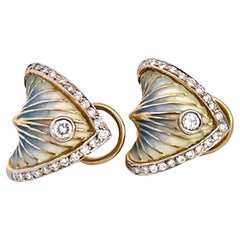 Pendientes Masriera Plique a Jour 18K