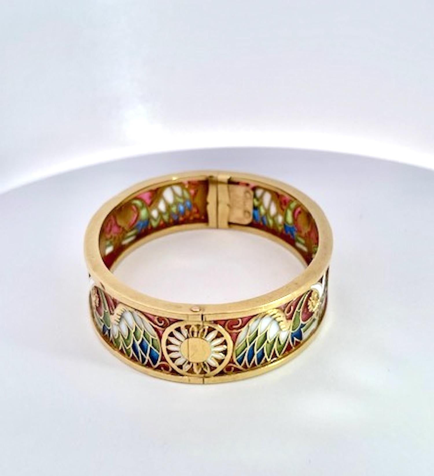 Masriera Y Carreras Plique a Jour Bracelet 18k For Sale 3