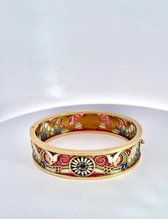 Bracelet Masriera Y Carreras « Plique a Jour » en or 18 carats