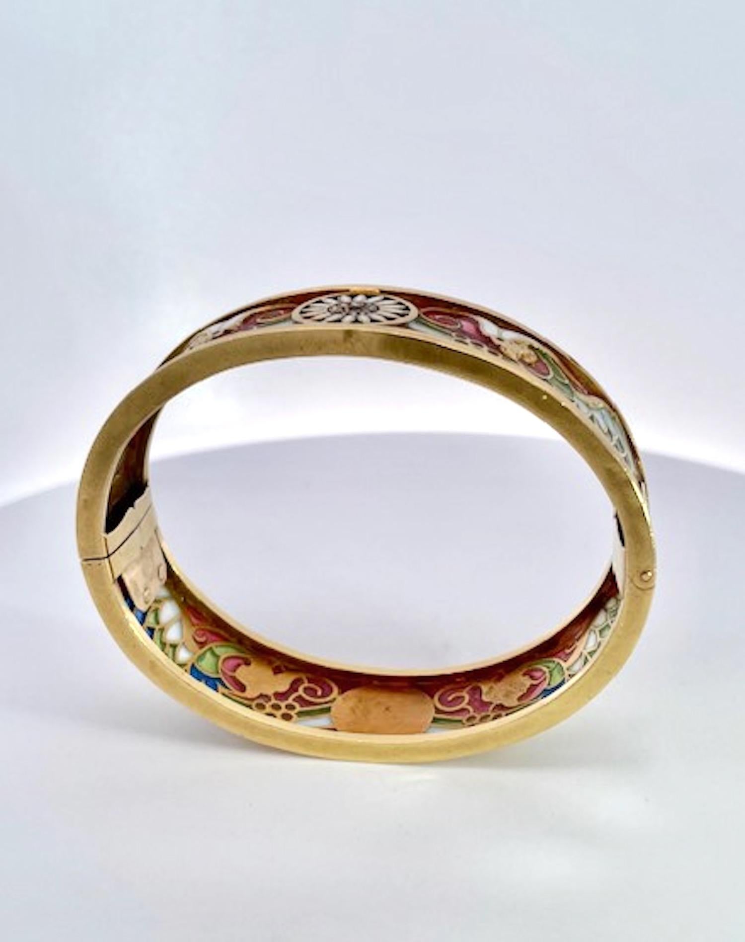 Masriera Y Carreras Plique a Jour Bracelet 18k For Sale 2