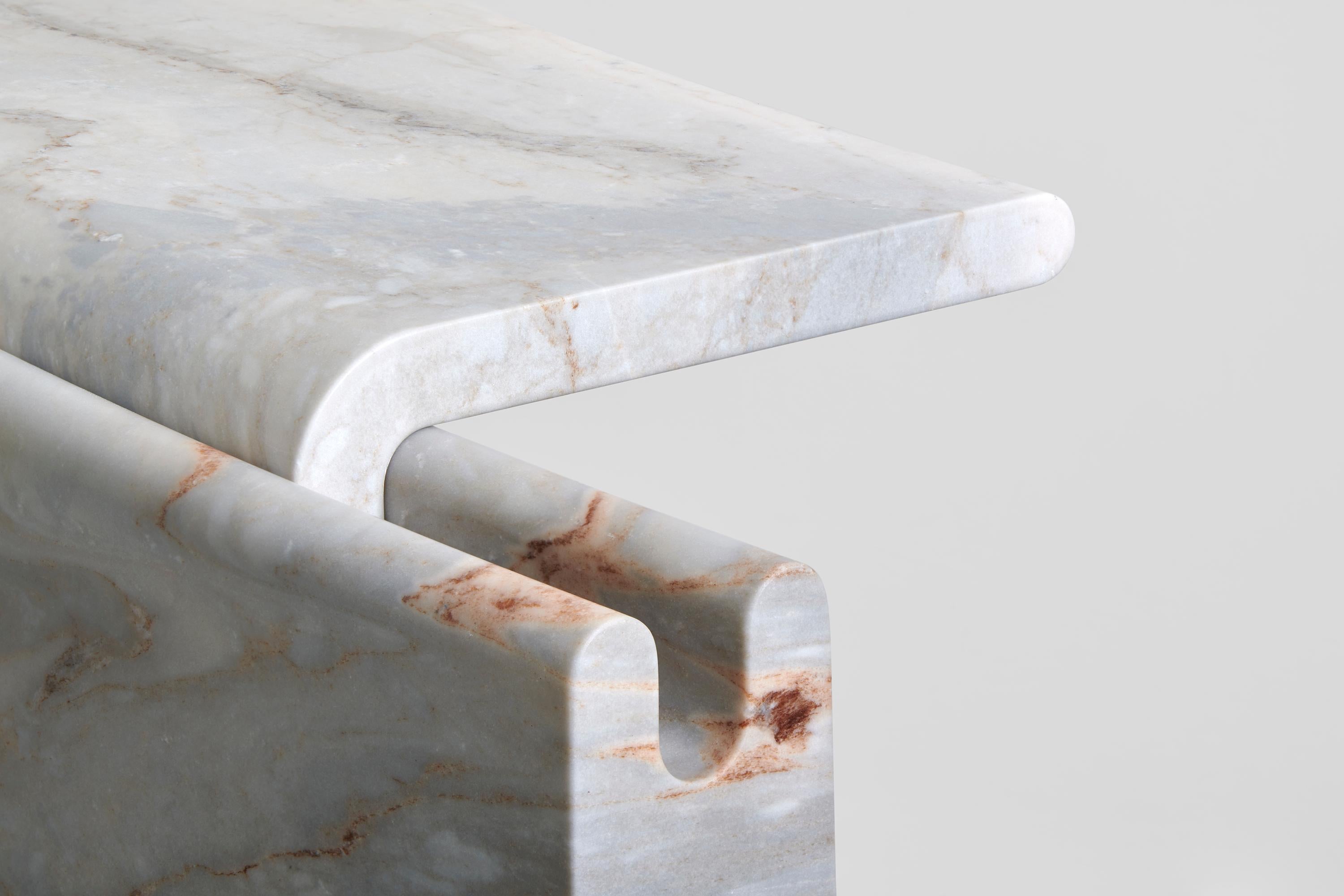 Marble Mass Small 'Config A' Bench by Agglomerati & Fred Ganim For Sale