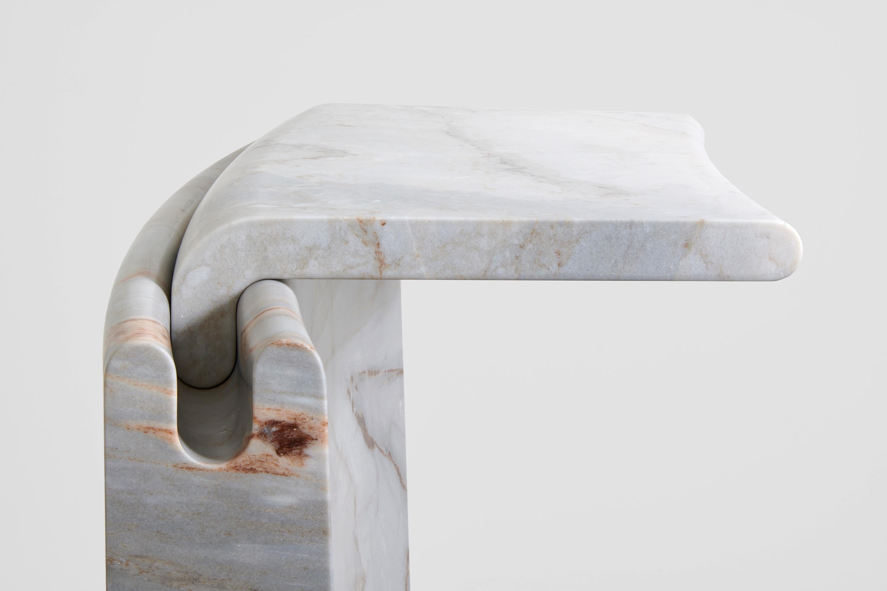 Marble Mass Small Table by Agglomerati For Sale
