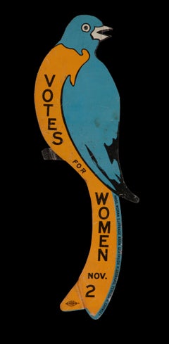 Massachusetts "Blue Bird" Votes for Women Sign