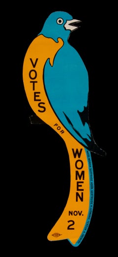 Massachusetts "Blue Bird" Votes for Women Sign