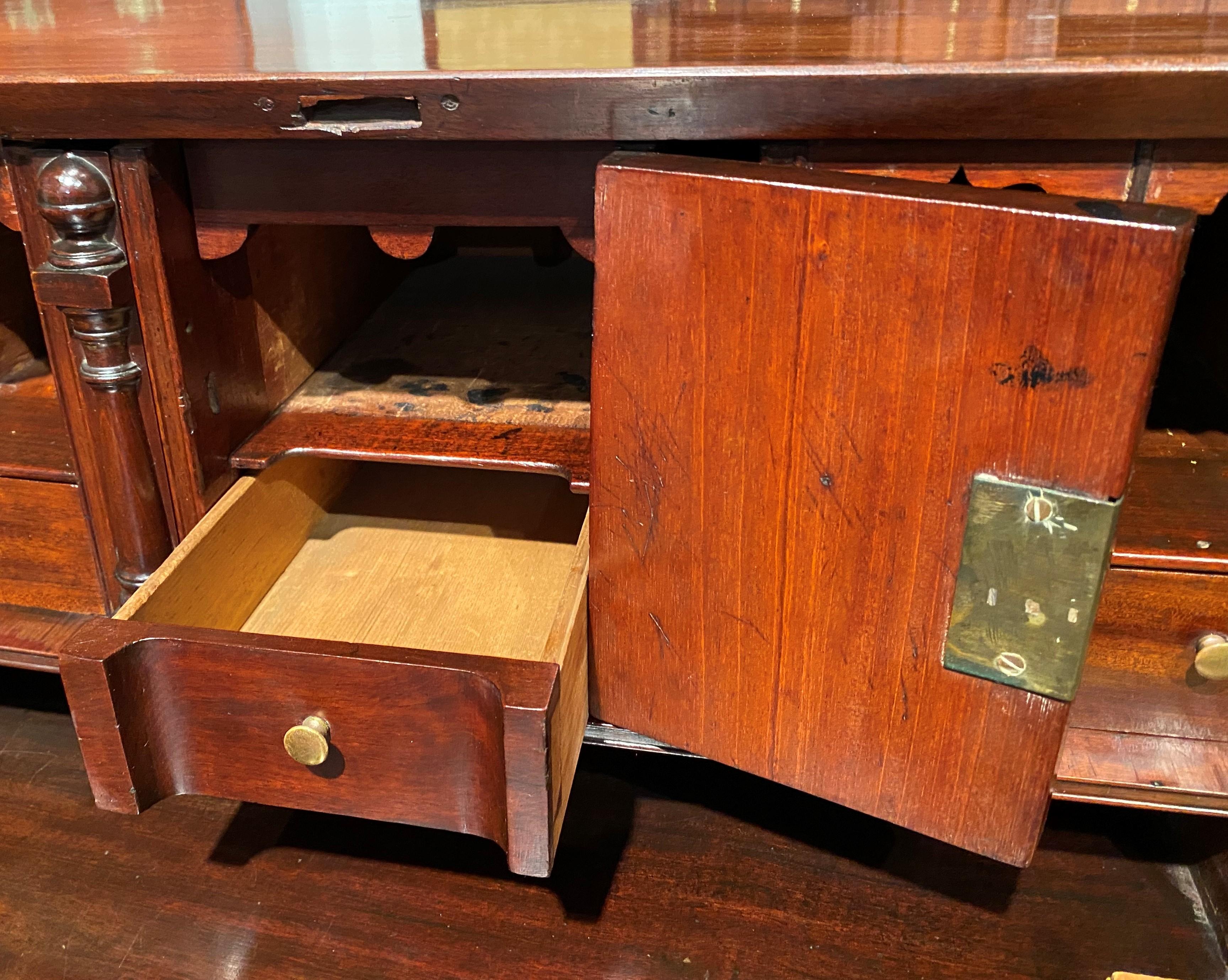 Massachusetts Chippendale Mahogany Block Front Desk circa 1780 1
