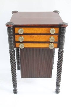 Massachusetts Sheraton and Bird's-Eye Maple Sewing Table