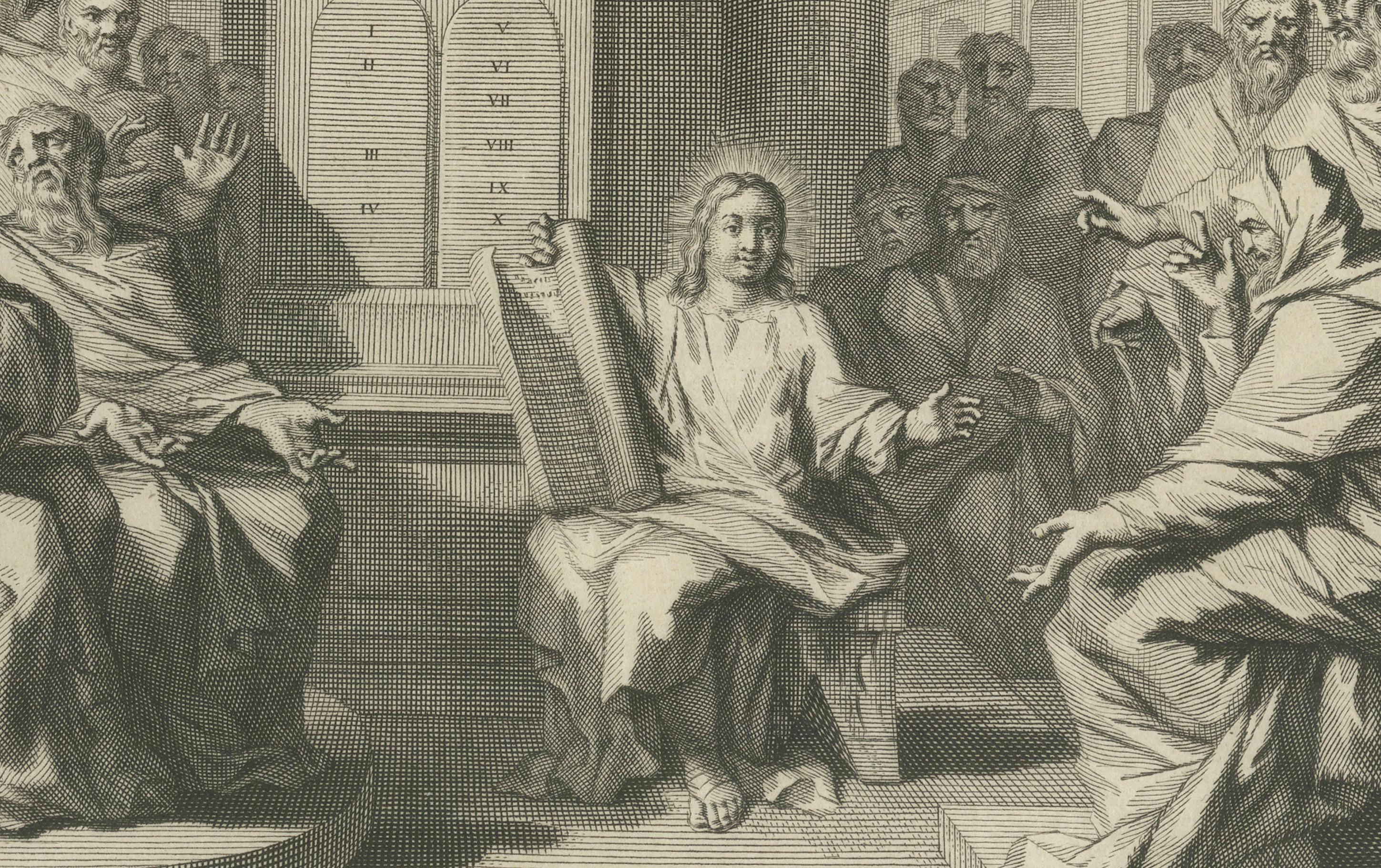 Massaker an den Unschuldigen und Christus unter den Ärzten, Pieter Mortier, um 1700 im Zustand „Gut“ im Angebot in Langweer, NL