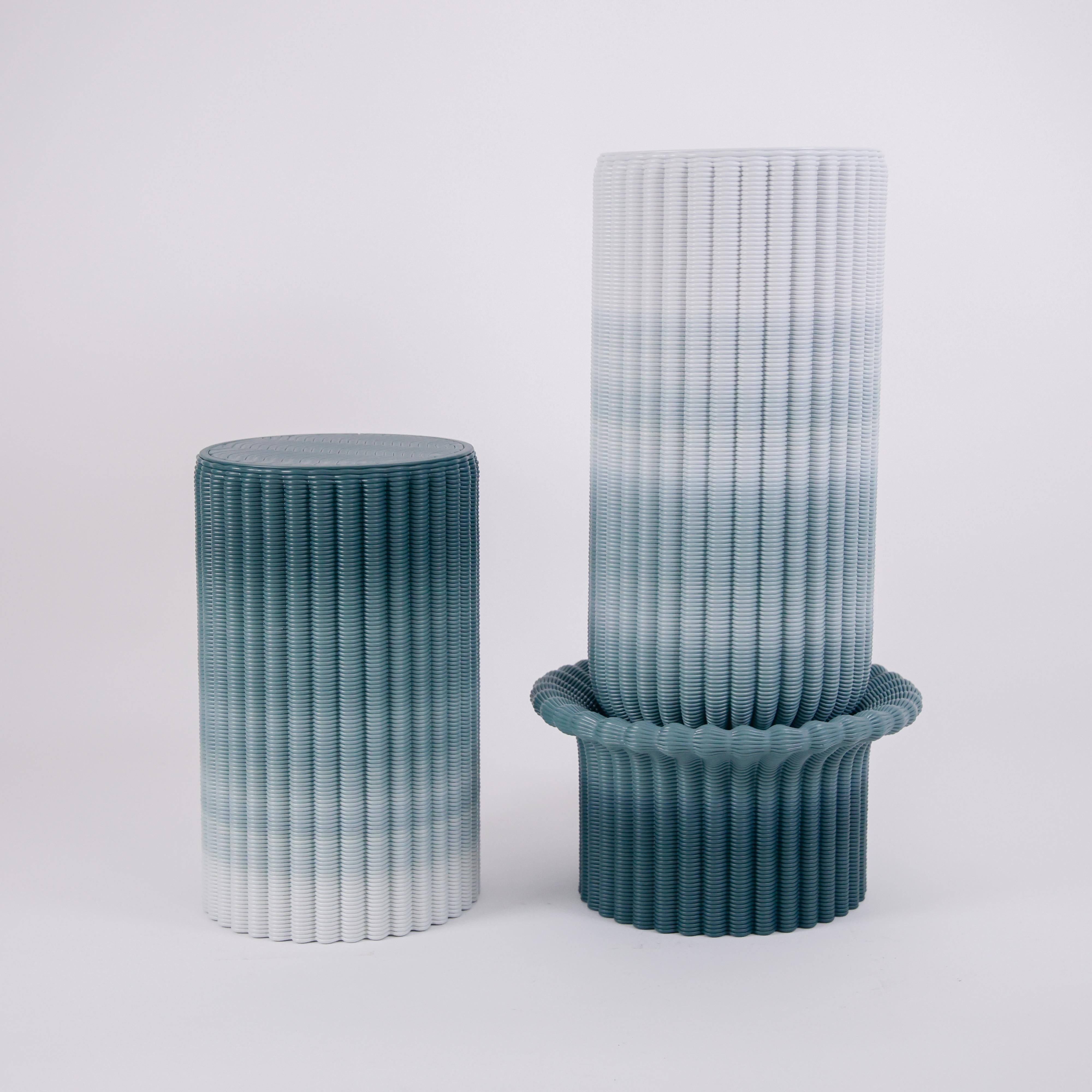 Barhocker „Massage“ 3D-Druck in Grün & Weiß Gradient aus recyceltem Kunststoff (21. Jahrhundert und zeitgenössisch) im Angebot